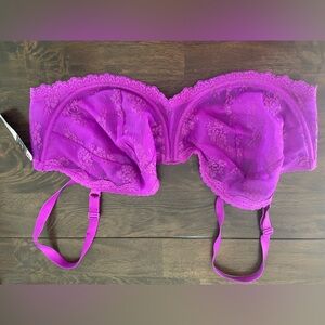 Smart & Sexy 44DD Balconette Bra Beautiful Lift Purple Vibrant Violet Lace NWT